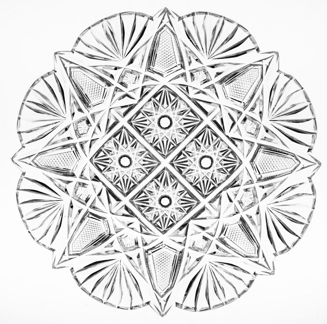 Old Libbey Florence Brilliant Cut Glass Plate (1 of 2)