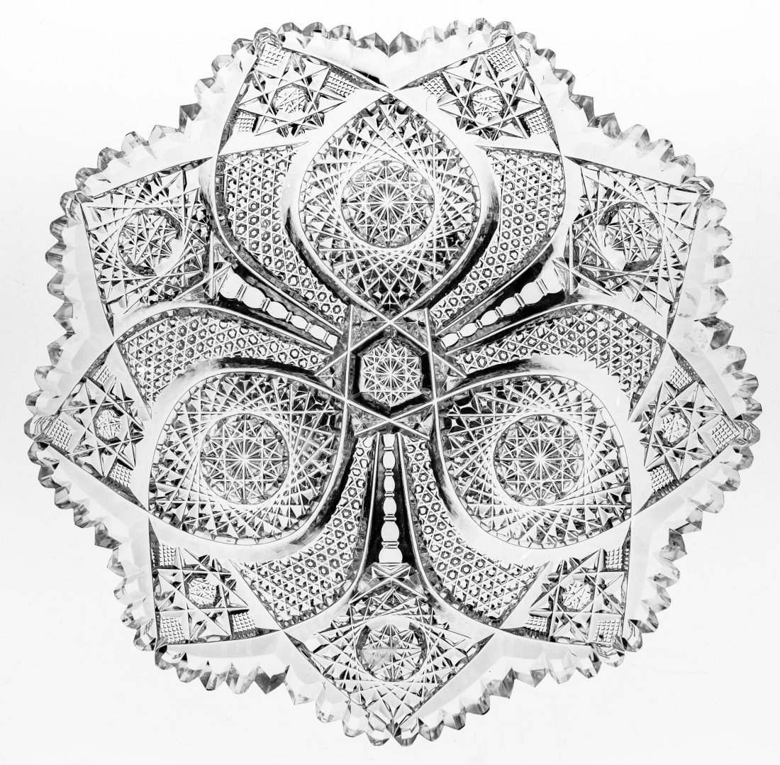 Highly Detailed Clark Pontiac 7" Plate Cut Glass: Great pattern by Clark cut with tons of detail.