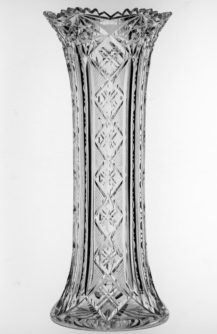 Tall Dorflinger American Brilliant Cut Glass Vase (1 of 5)