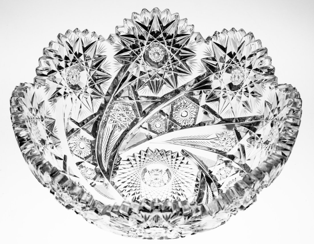 Beautiful Libbey Comet Lenox American Brilliant Cut Glass Bowl: Gorgeous example of the Lenox design (AKA Comet) by Libbey. Signed in the center with the Libbey trademark.