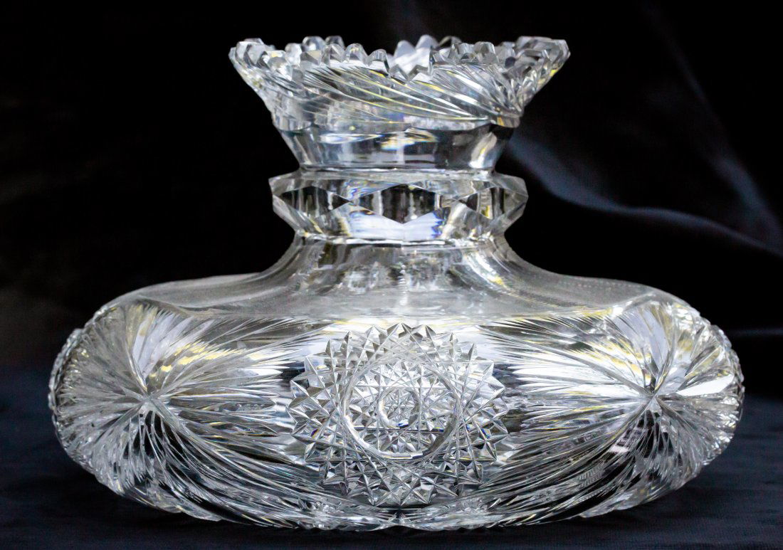 Incredible Libbey Neola American Brilliant Cut Glass Flower Center Vase (1 of 5)