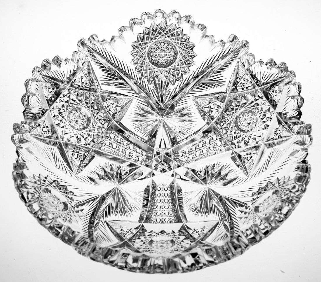 Beautiful Libbey Rajah American Brilliant Period Cut Glass Crystal Bowl (1 of 4)