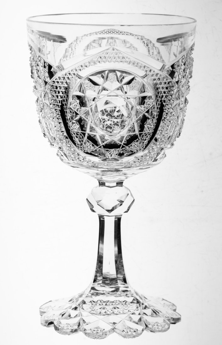 Amazing Clark Waldorf American Brilliant Period Cut Glass Water Goblet (1 of 5)