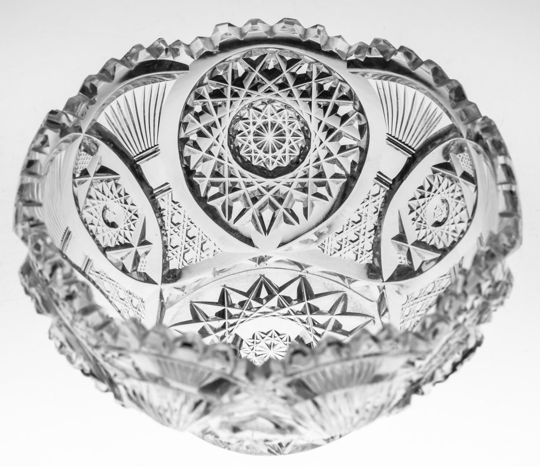 Pitkin & Brooks Imperial Brilliant Period Cut Glass Mayonnaise Bowl: Mayonnaise/whipped cream bowl cut in the Imperial design by Pitkin & Brooks.