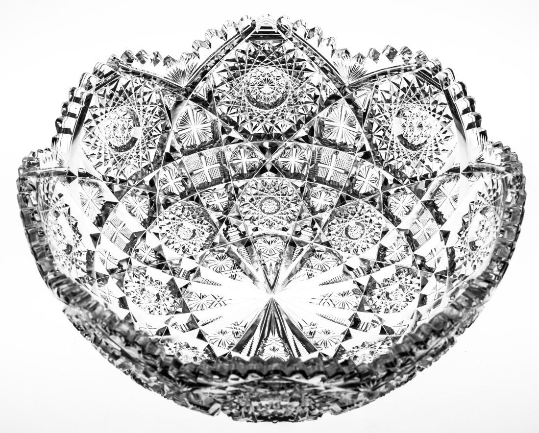 Meticulous Pairpoint Catalpa Bowl American Brilliant Period Cut Glass Crystal (1 of 4)