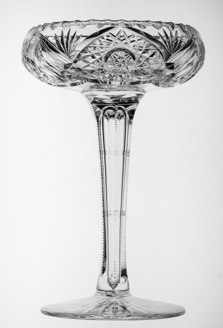 Nice American Brilliant Period Cut Glass Crystal Compote Comport (1 of 4)