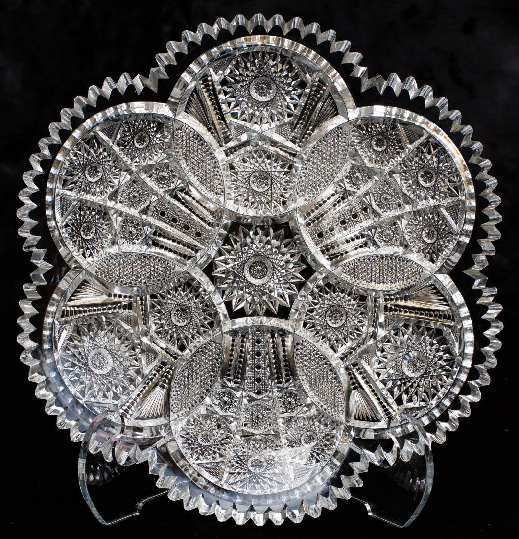 Fantastic Fry Duquesne American Brilliant Period Cut Glass Crystal Platter (1 of 6)
