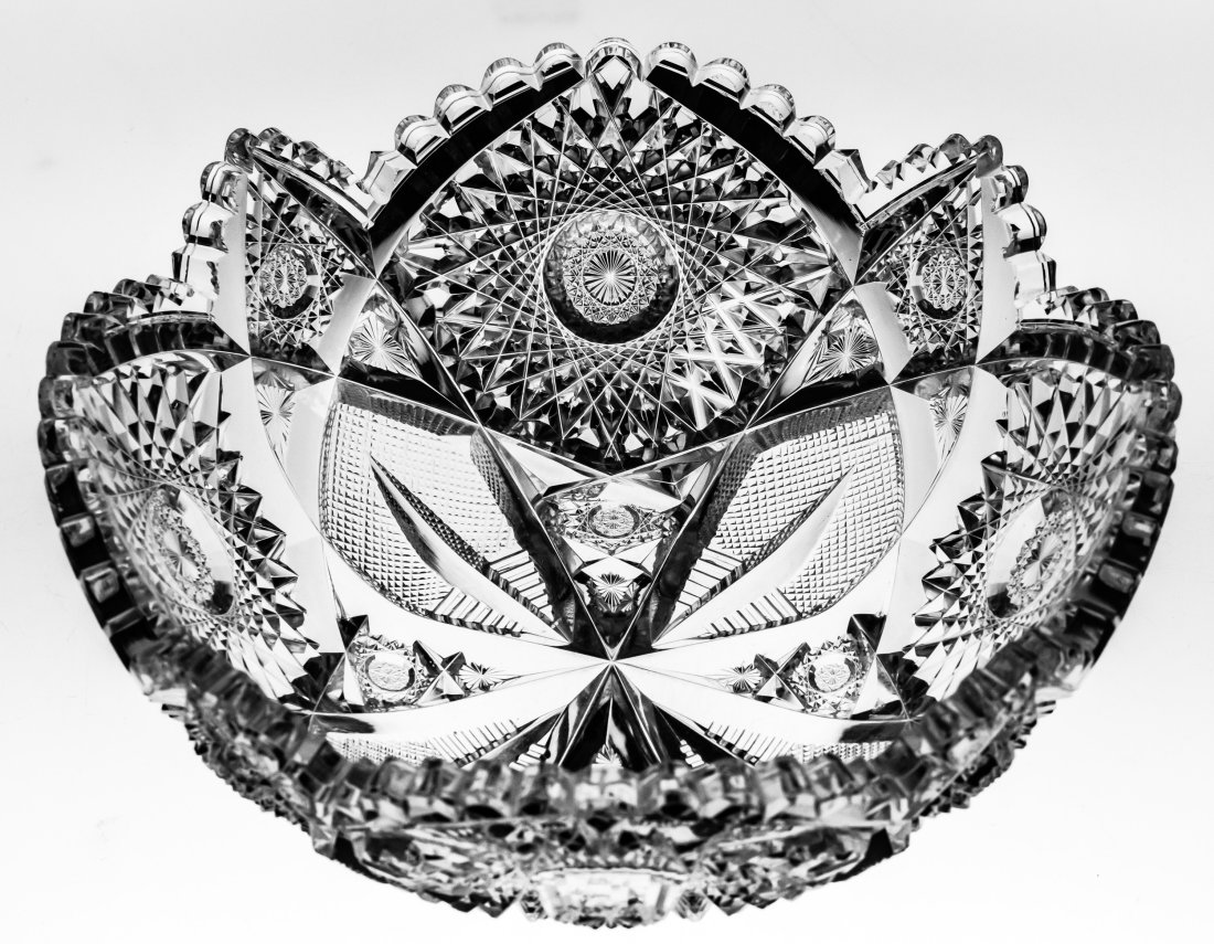 Extremely Rare Hawkes Valencian Brilliant Cut Glass Bowl (1 of 4)