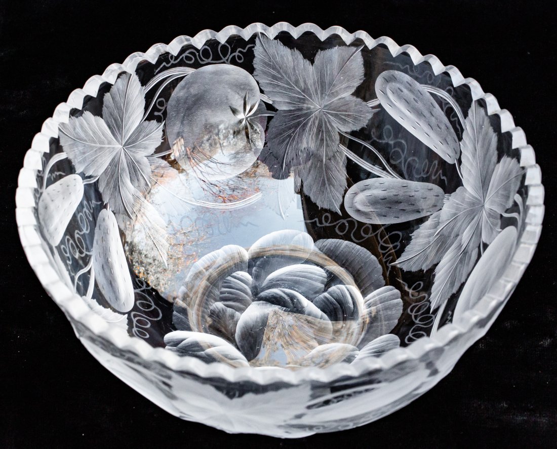 Beautiful Mt. Washington/Pairpoint American Brilliant Cut Glass Salad Bowl (1 of 6)