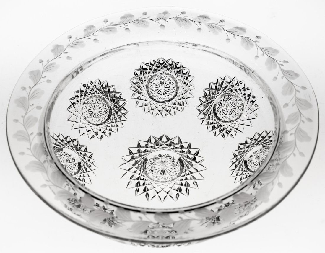 Beautiful Sinclaire Cut and Engraved American Brilliant Cut Glass Bowl (1 of 4)