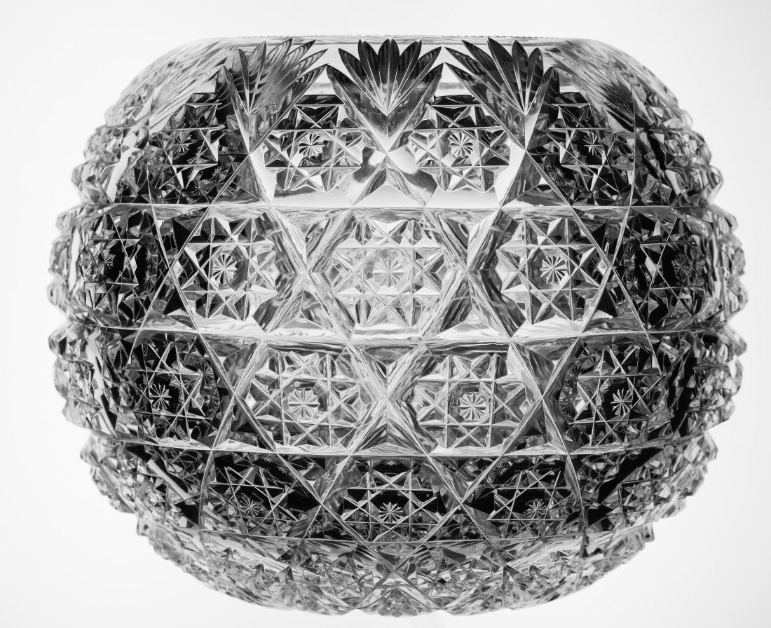 Huge Dorflinger? American Brilliant Cut Glass Rose Globe Vase Auction