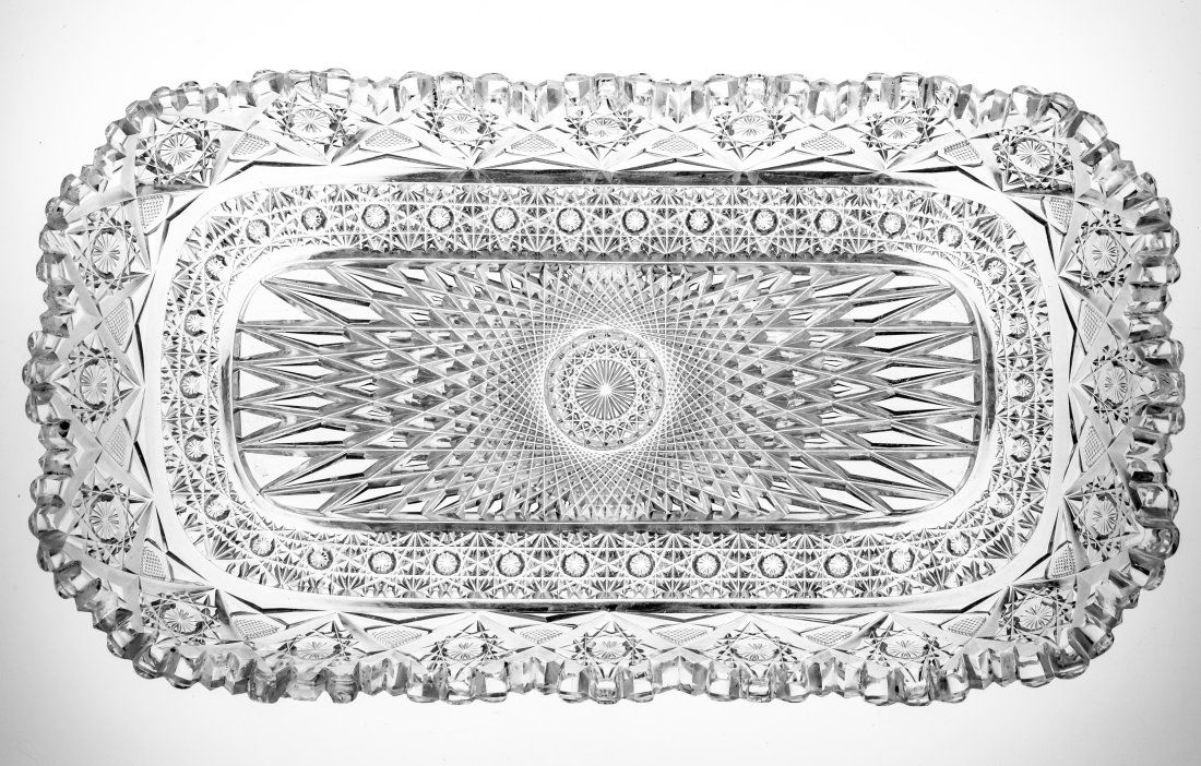 Incredible J. Hoare Rectangular Tray American Brilliant Period Cut Glass (1 of 7)