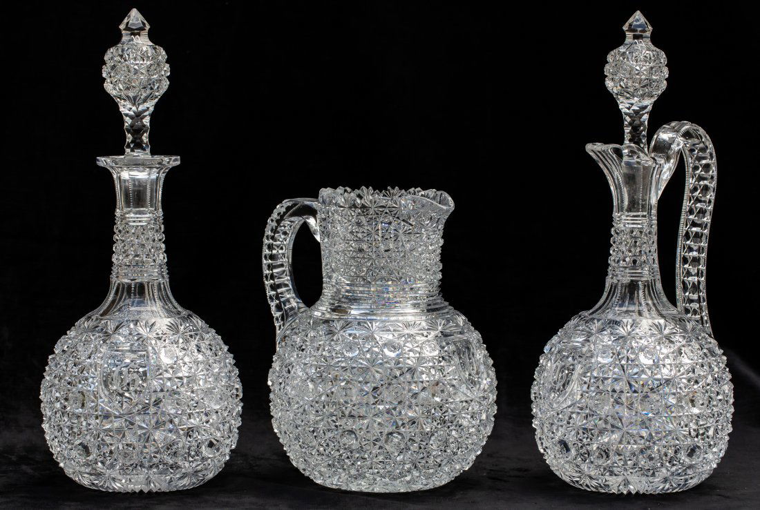 Extremely Unusual Early Persian American Brilliant Period Cut Glass Set (1 of 14)
