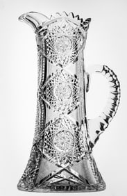 Massive American Brilliant Period Cut Glass Crystal Tankard Pitcher