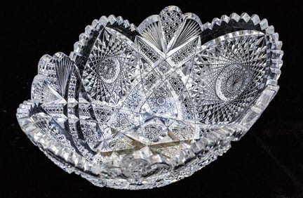 Beautiful Shotton Spencer American Brilliant Cut Glass Orange Bowl