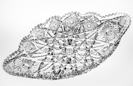 Lovely Juliette Irving American Brilliant Period Cut Glass Ice Cream Tray