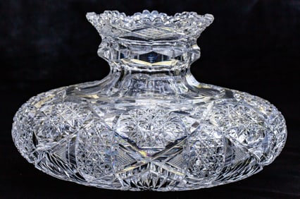 Spectacular "Empress on Steroids" Brilliant Period Cut Glass Flower Center