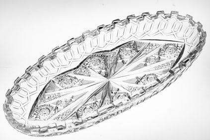 Eye-Catching Meriden Alhambra American Brilliant Period Cut Glass Celery Tray