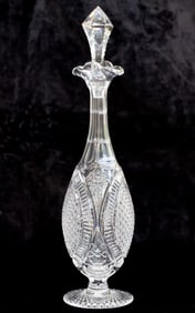 Fantastic Unusual Double Spout American Brilliant Cut Glass Decanter