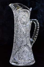 Gigantic, Massive Quaker City? American Brilliant Period Cut Glass Tankard Pitcher