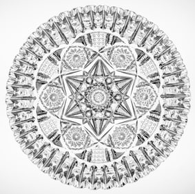 Beautiful Libbey Ellsmere American Brilliant Cut Glass Low Bowl Crystal