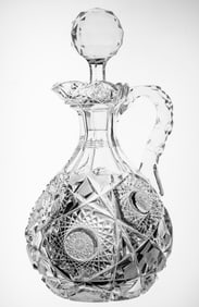 Exceptional Libbey Stratford Handled Duckbill Brilliant Cut Glass Decanter