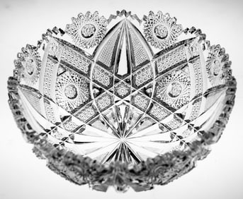 Beautiful Early J. Hoare American Brilliant Cut Glass Eleanor Bowl