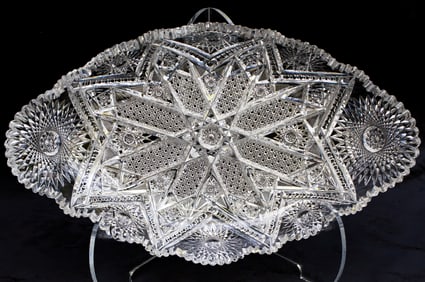 High Quality Pairpoint? American Brilliant Period Cut Glass Ice Cream Platter