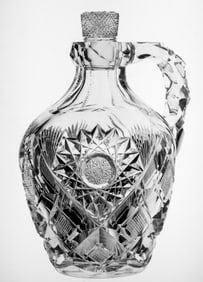 Amazing Libbey Kimberly American Brilliant Cut Glass Whisky Jug