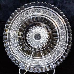 Beautiful Jewel's Aberdeen American Brilliant Period Cut Glass Plate