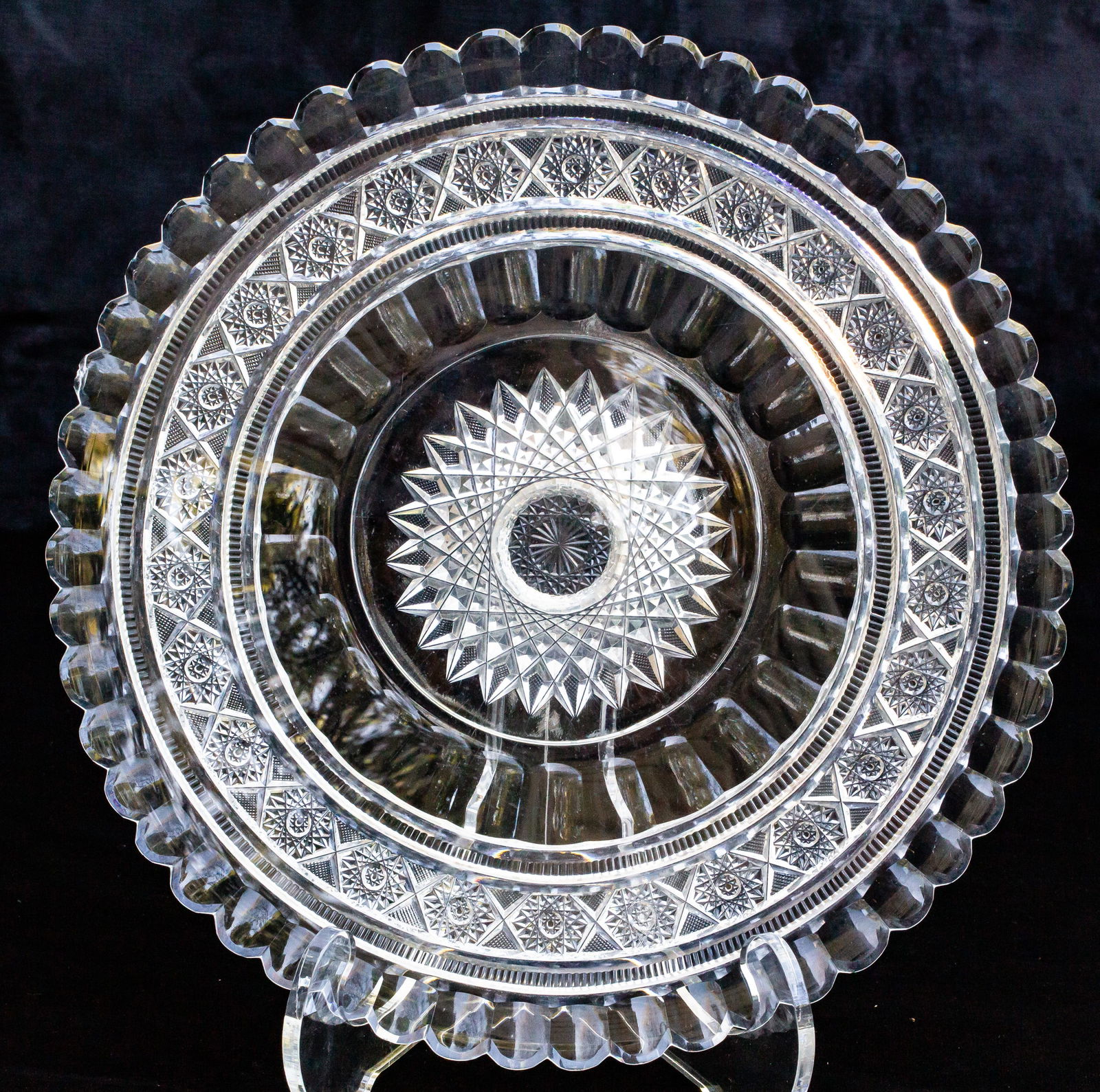 Beautiful Jewel's Aberdeen American Brilliant Period Cut Glass Plate (1 of 4)