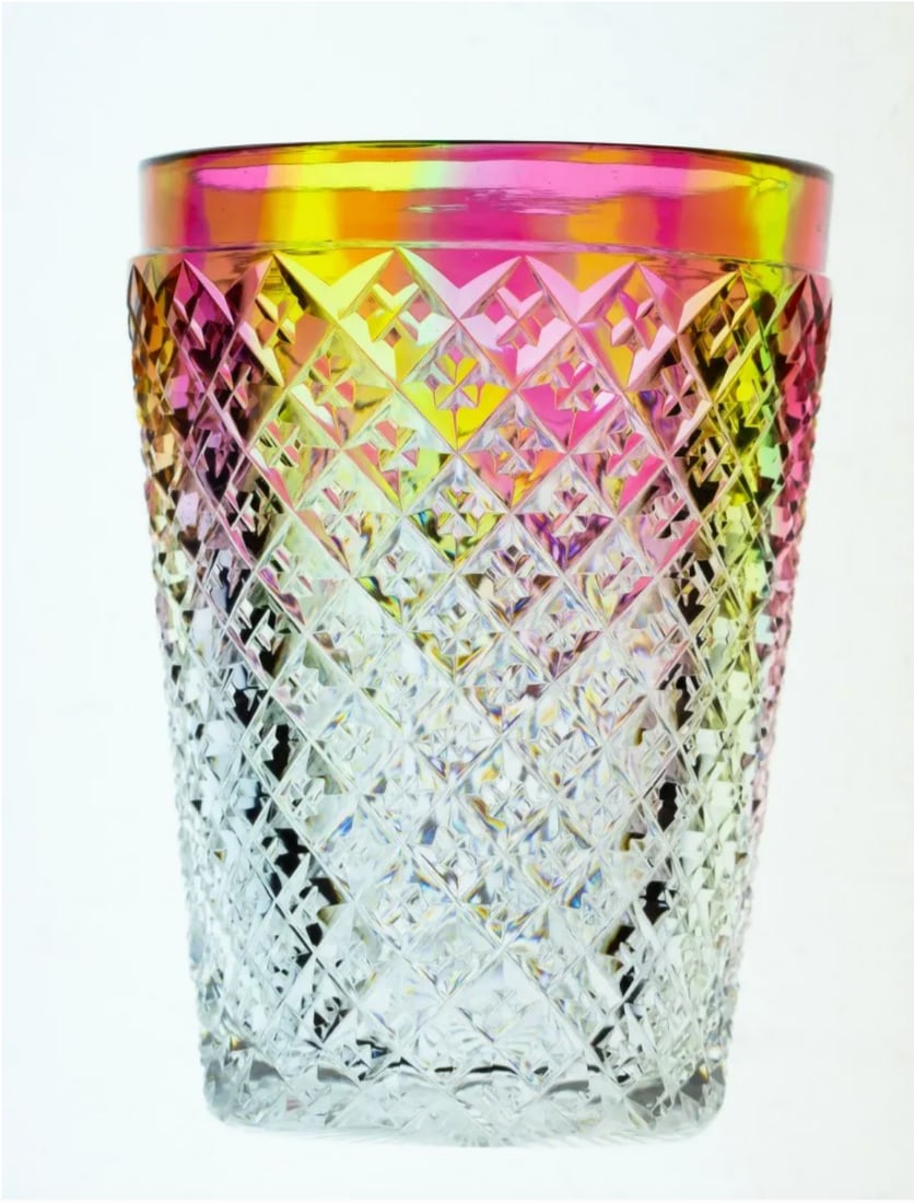 Extremely Rare Rainbow American Brilliant Period Cut Glass Tumbler (1 of 4)
