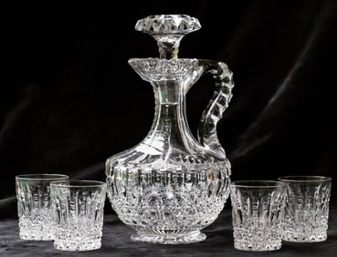 Fabulous Libbey Prism Whiskey Set American Brilliant Period Cut Glass Crystal