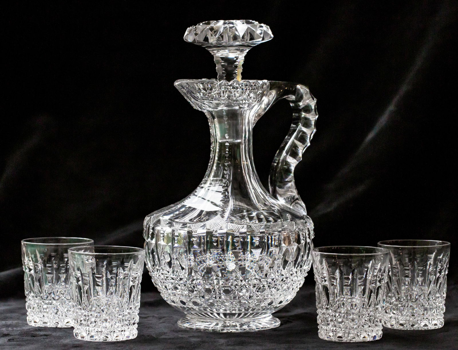 Fabulous Libbey Prism Whiskey Set American Brilliant Period Cut Glass Crystal (1 of 6)