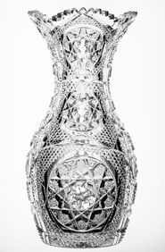 Breathtaking Clark Waldorf American Brilliant Period Cut Glass Vase