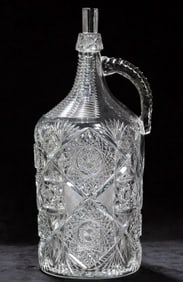 HUGE J. Hoare Monarch Demijohn American Brilliant Period Cut Glass Crystal RARE