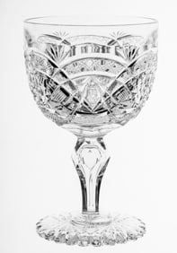 Rare J. Hoare Regal Pattern Brilliant Period Cut Glass Goblet