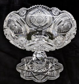 Stellar Extra Large Blackmer Nordica American Brilliant Period Cut Glass Compote