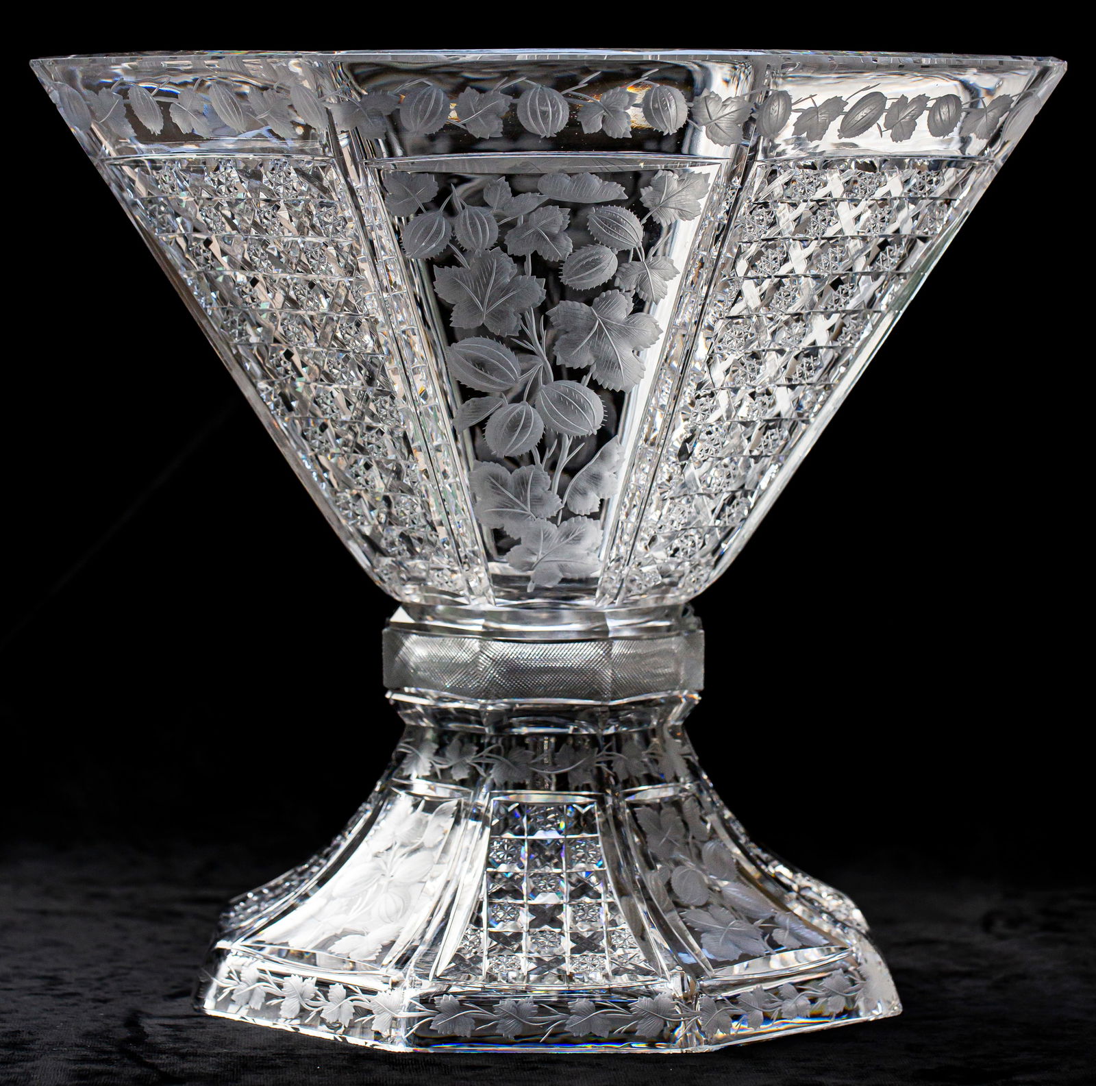 Museum Quality Sinclaire Assyrian & Gooseberry American Brilliant Cut Glass Punch Bowl (1 of 8)