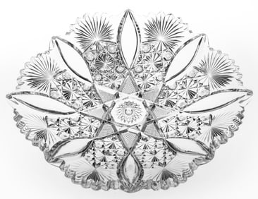 Gorgeous Old Hawkes Grecian American Brilliant Cut Glass Tray