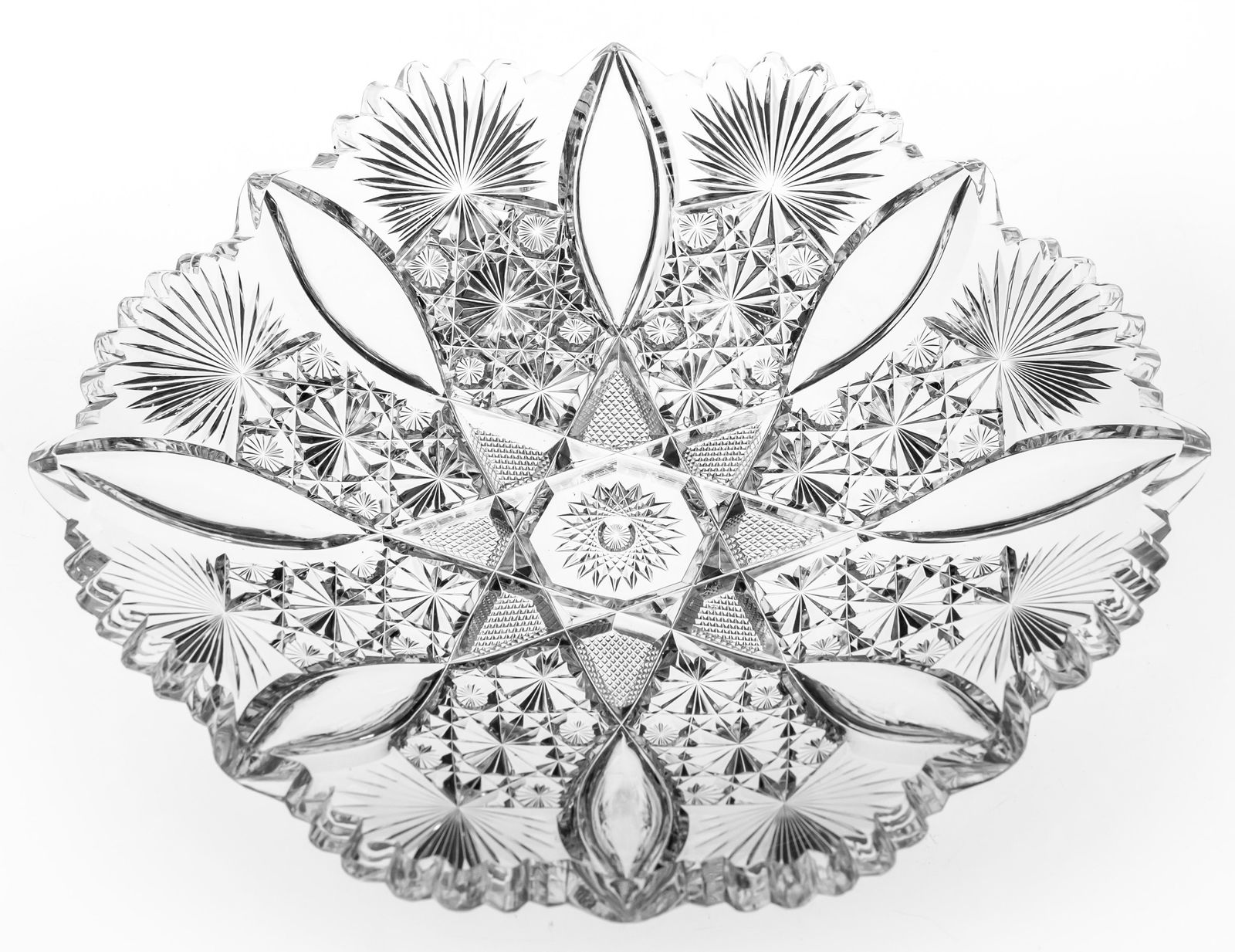 Gorgeous Old Hawkes Grecian American Brilliant Cut Glass Tray (1 of 4)