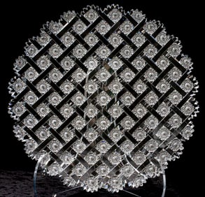 The Very Best Hawkes Lattice & Rosettes (Willow) American Brilliant Cut Glass Tray Platter