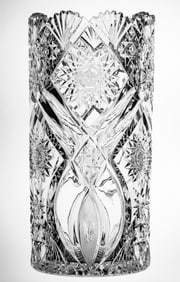 Spectacular Bergen Columbia American Brilliant Period Cut Glass Cylinder Vase