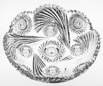 Gorgeous Large J. Hoare Comet American Brilliant Period Cut Glass Bowl Crystal