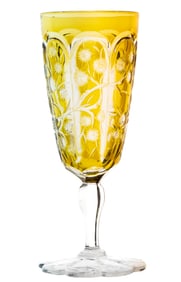 Extraordinary Stevens & Williams Gold to Clear Cut Glass Champagne Flute