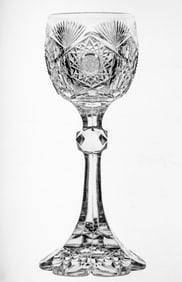 Rare Libbey Wedgemere Petticoat Hock Wine American Brilliant Cut Glass