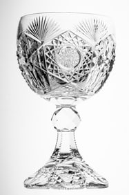 Rare Libbey Wedgemere Water Goblet American Brilliant Cut Glass