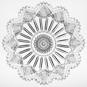 Extremely Fine Sinclaire Star & Pillar American Brilliant Cut Glass 7" Plate