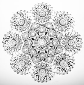 Beautiful Hawkes Festoon American Brilliant Period Cut Glass 7" Plate