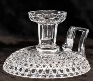 Unusual Oversized American Brilliant Period Cut Glass Chamberstick
